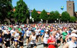 "Stockholm, Sweden - May, 30 2009: Stockholm Marathon, the hottest one since beginnings 1979. The Stockholm Marathon is an annual marathon arranged in Stockholm, loops around central Stockholm. Picture shows start at Stockholm Stadion, famous for the 1912 olympics."